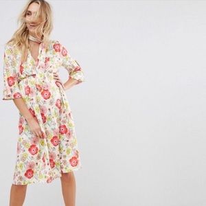 ASOS Maternity Floral Faux Wrap Dress